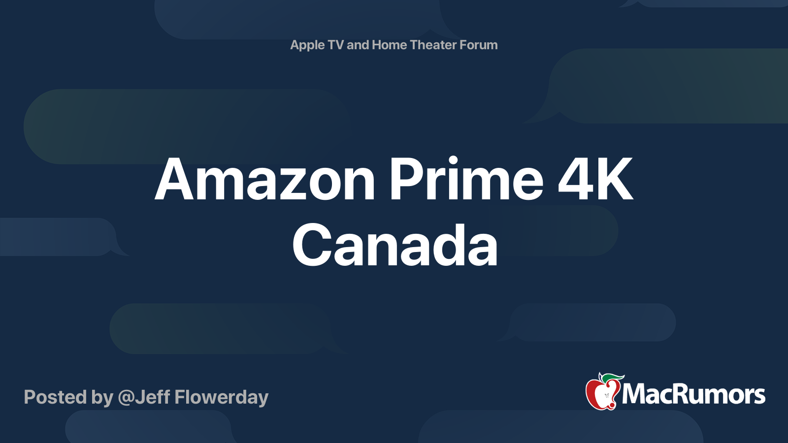 Amazon Prime 4K Canada MacRumors Forums