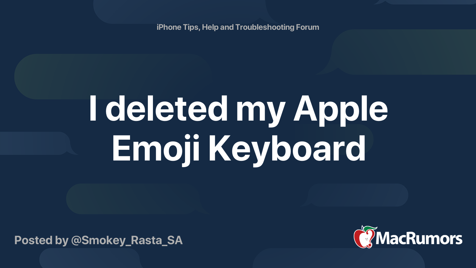 I Deleted My Apple Emoji Keyboard MacRumors Forums