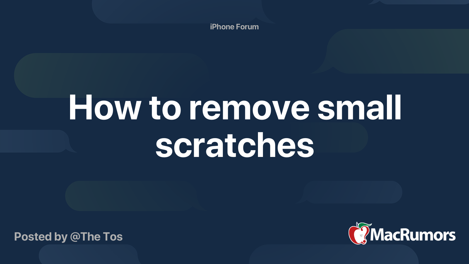 How to remove small scratches