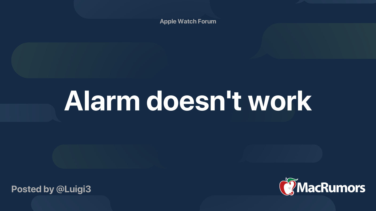 Alarm doesn't work MacRumors Forums