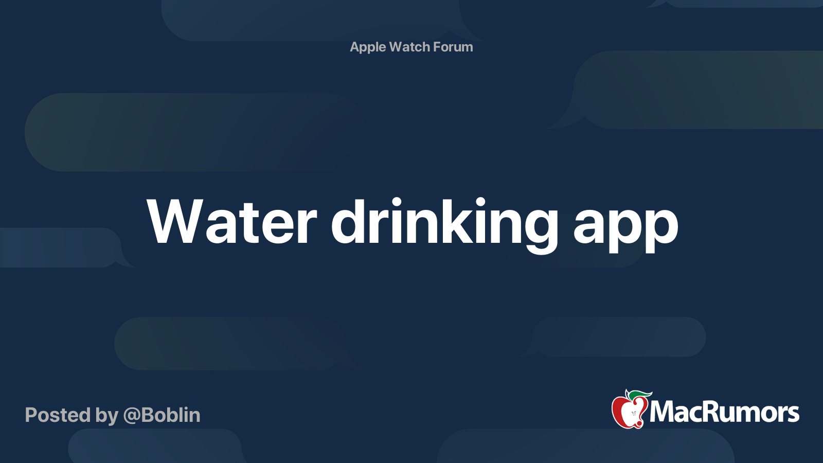 Water drinking app MacRumors Forums