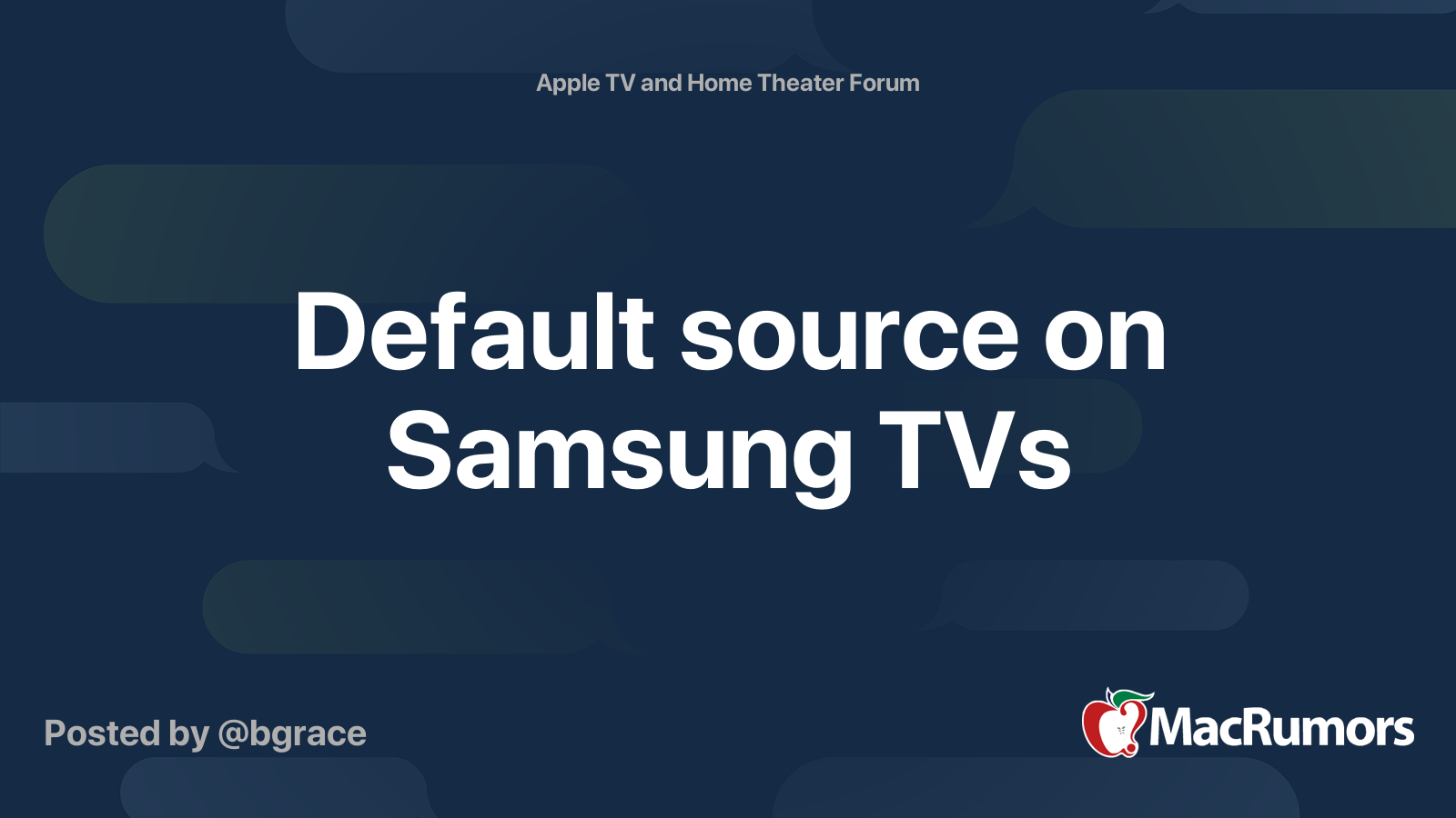 ryste Tilskyndelse Lima Default source on Samsung TVs | MacRumors Forums