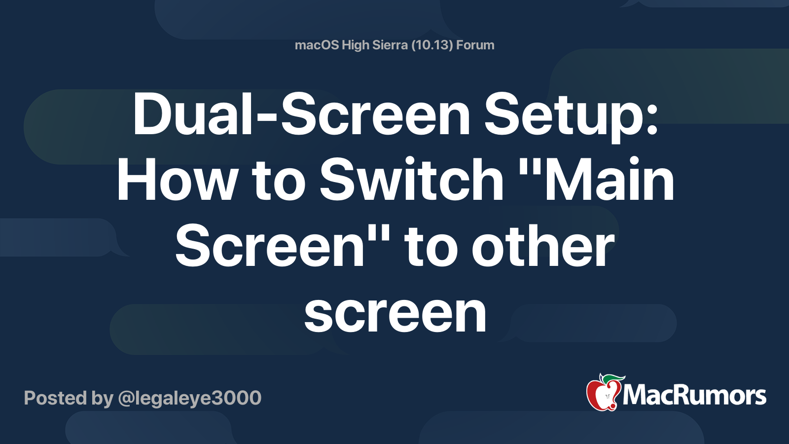 DualScreen Setup How to Switch "Main Screen" to other screen