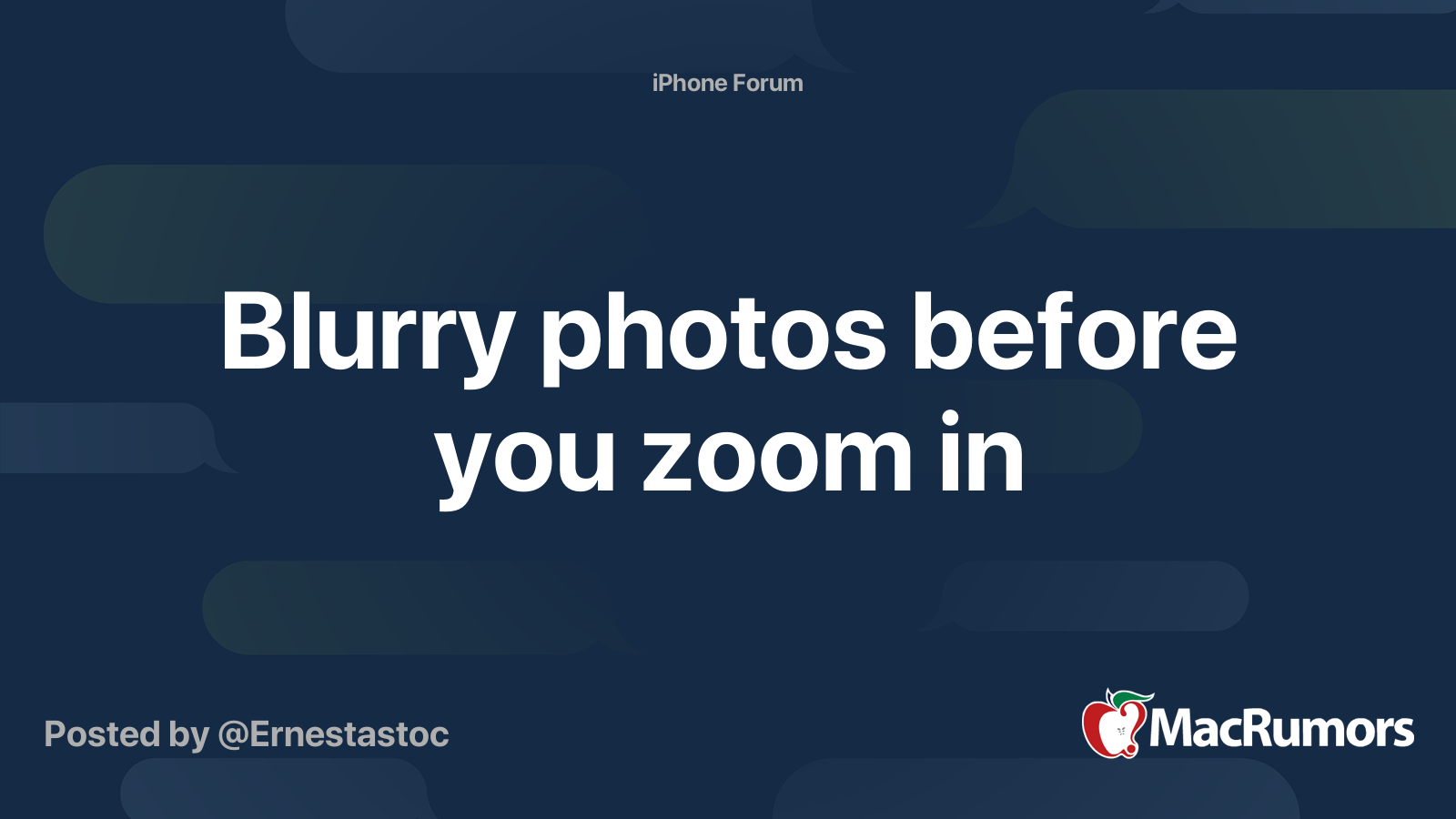 Blurry photos before you zoom in MacRumors Forums