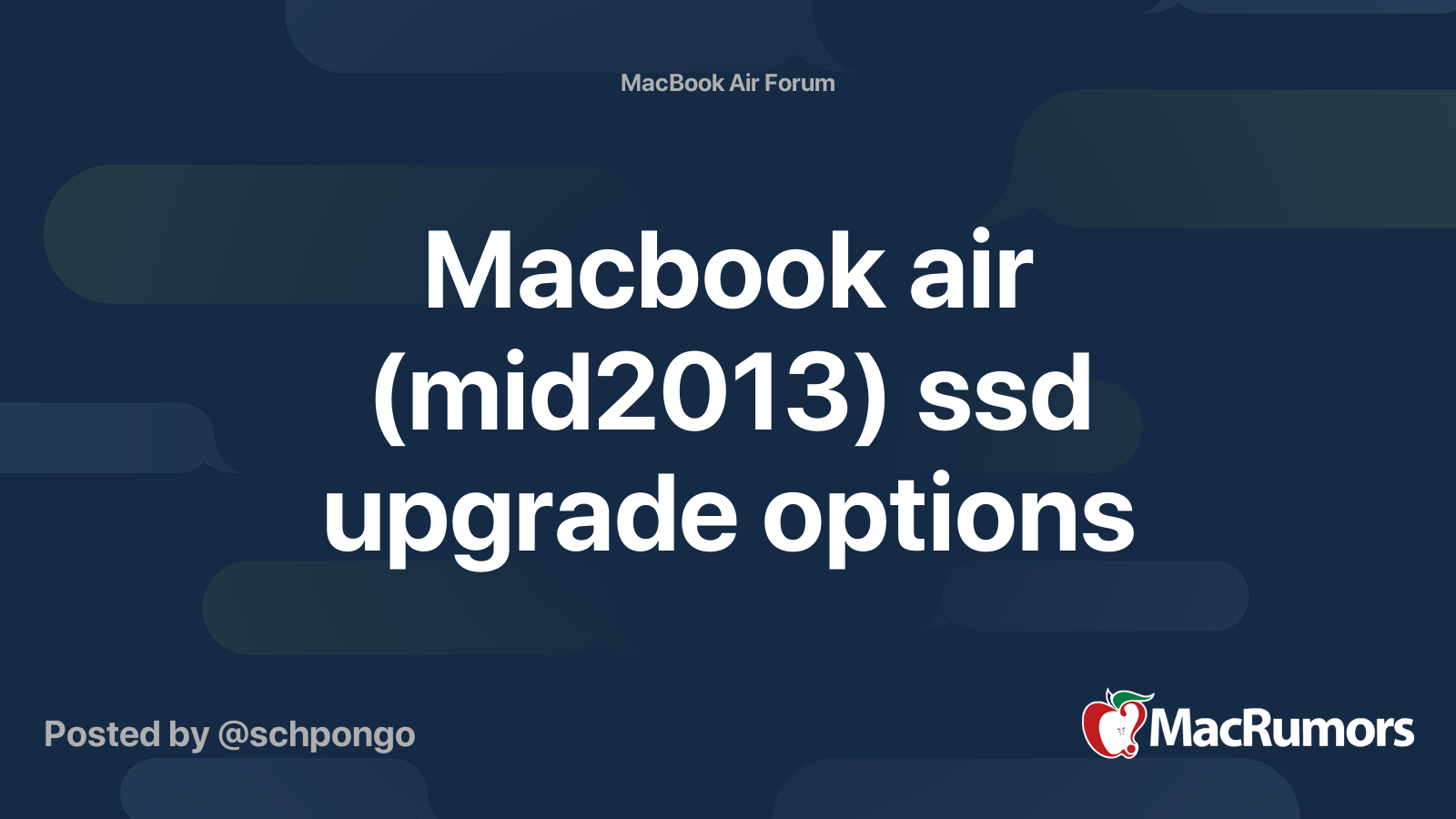 Macbook air (mid2013) ssd upgrade options | MacRumors Forums