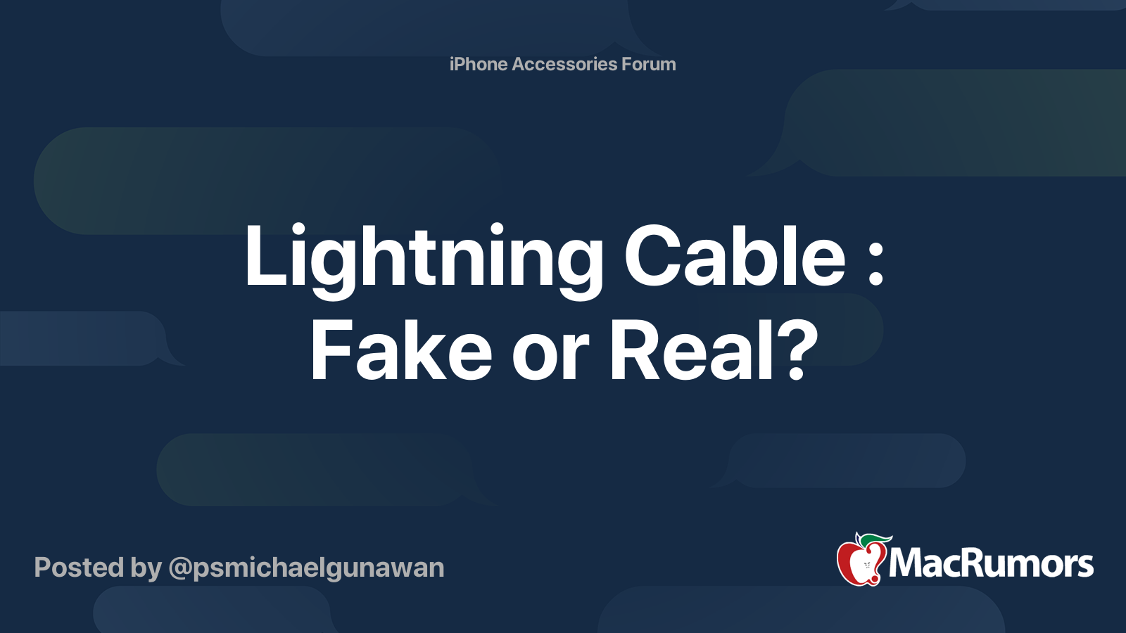 Lightning Cable Fake or Real? MacRumors Forums