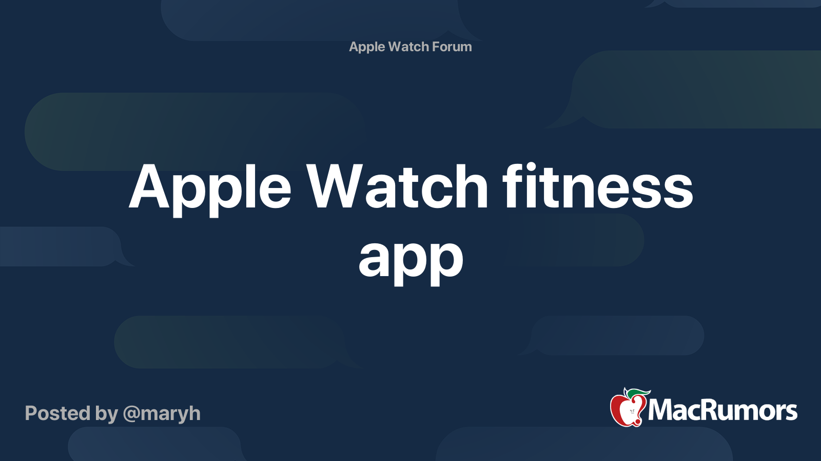 Apple Watch fitness app MacRumors Forums
