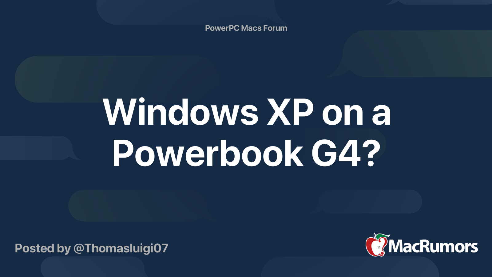 Windows Xp On A Powerbook G4 Macrumors Forums - roblox install windows xp