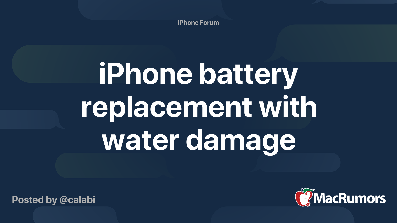 iPhone battery replacement with water damage | MacRumors Forums