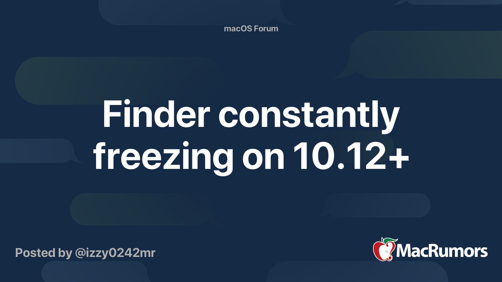 Finder Constantly Freezing On 10 12 MacRumors Forums