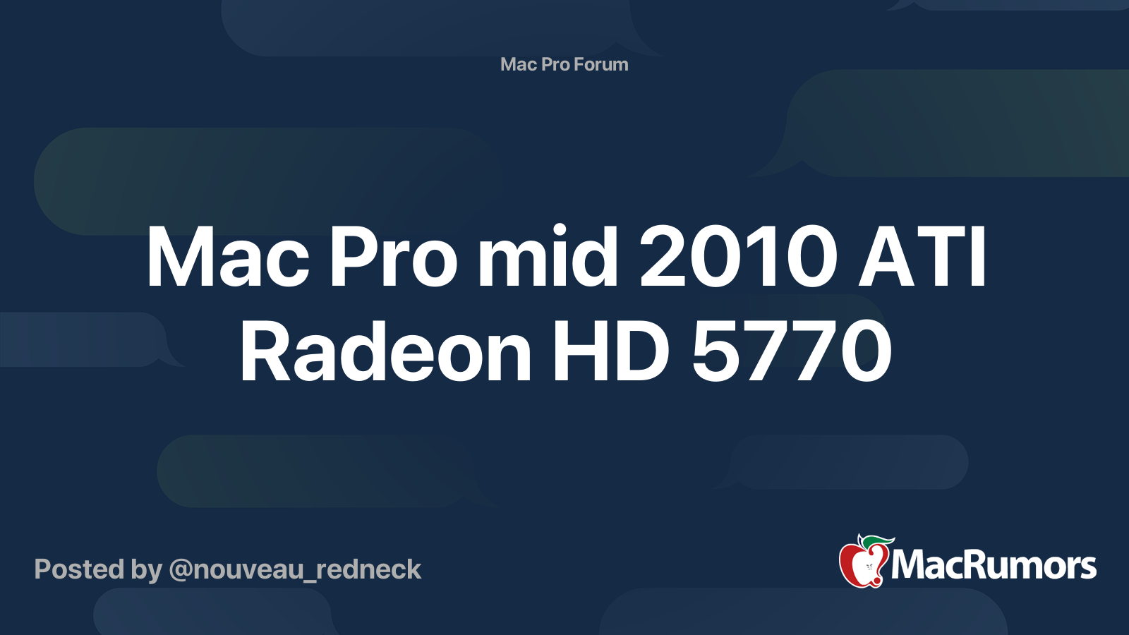 Mac Pro mid 2010 ATI Radeon HD 5770 MacRumors Forums