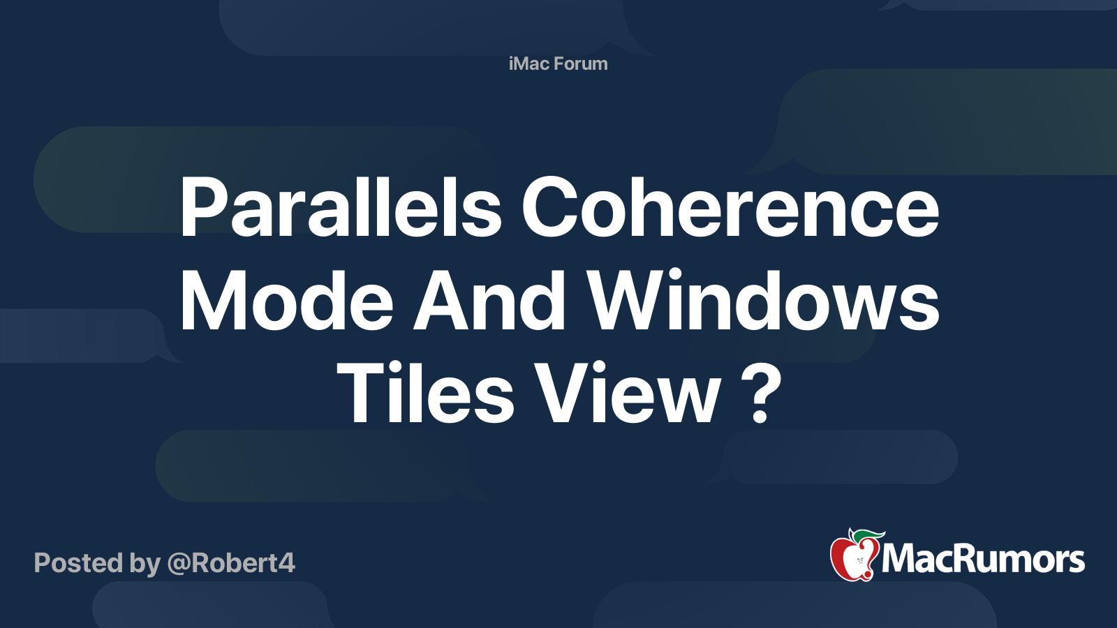 Parallels Coherence Mode And Windows Tiles View ? | MacRumors Forums