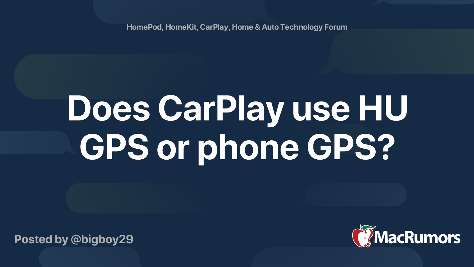 Does CarPlay use HU GPS or phone GPS? MacRumors Forums