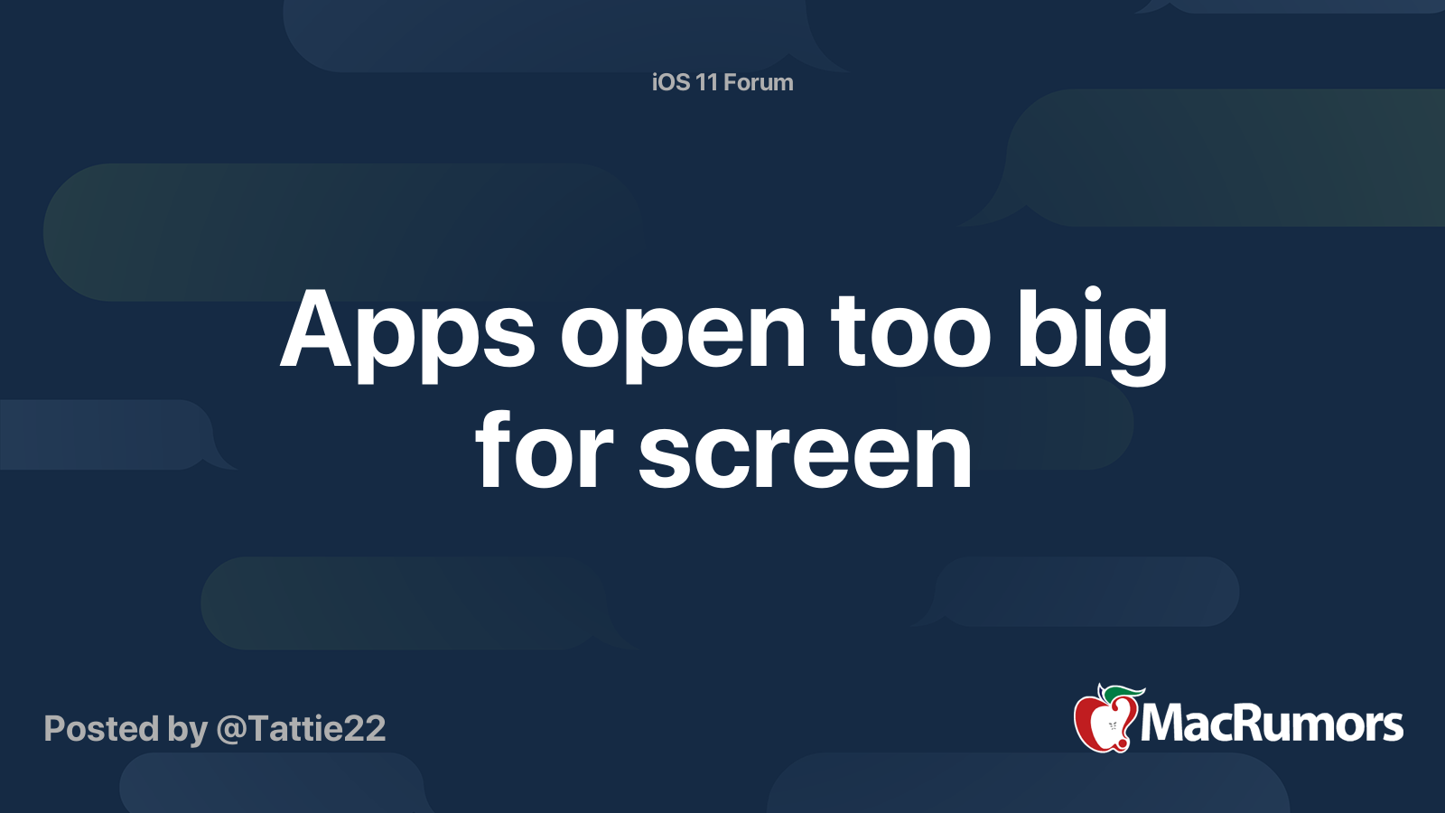 Apps open too big for screen MacRumors Forums
