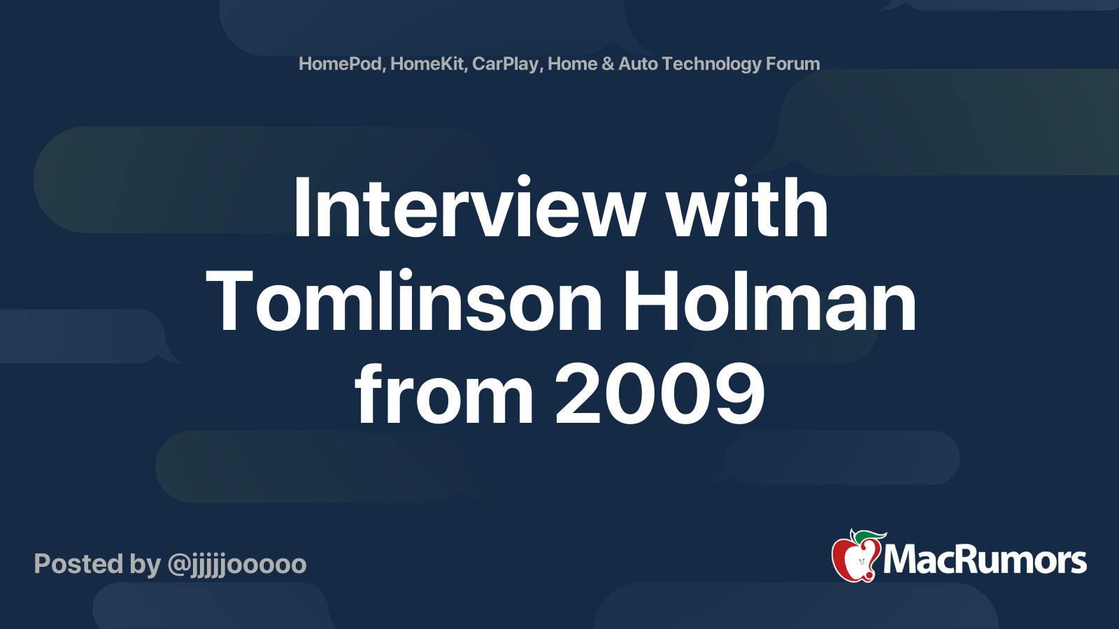 Interview with Tomlinson Holman from 2009 MacRumors Forums