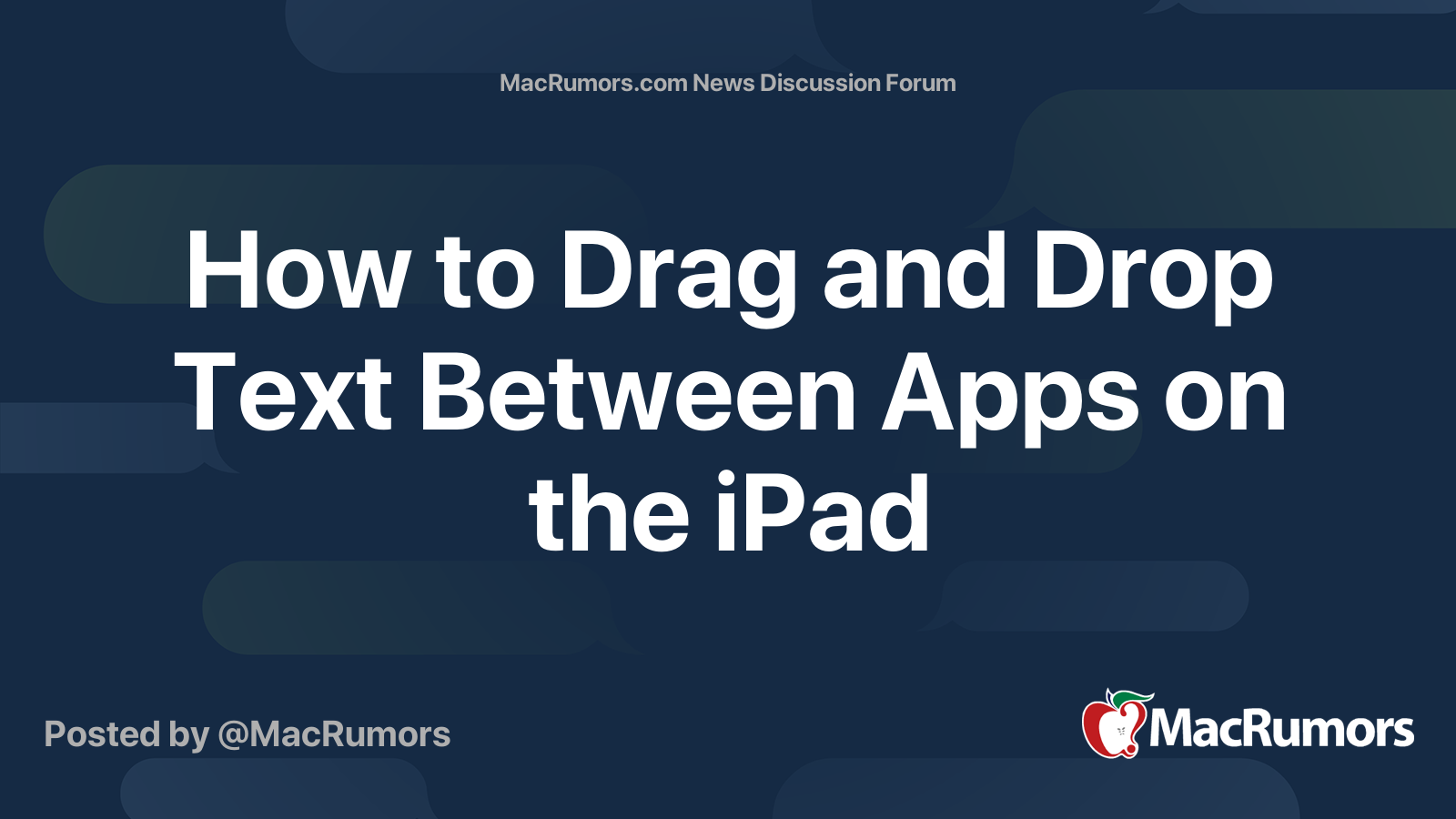 how-to-drag-and-drop-text-between-apps-on-the-ipad-macrumors-forums