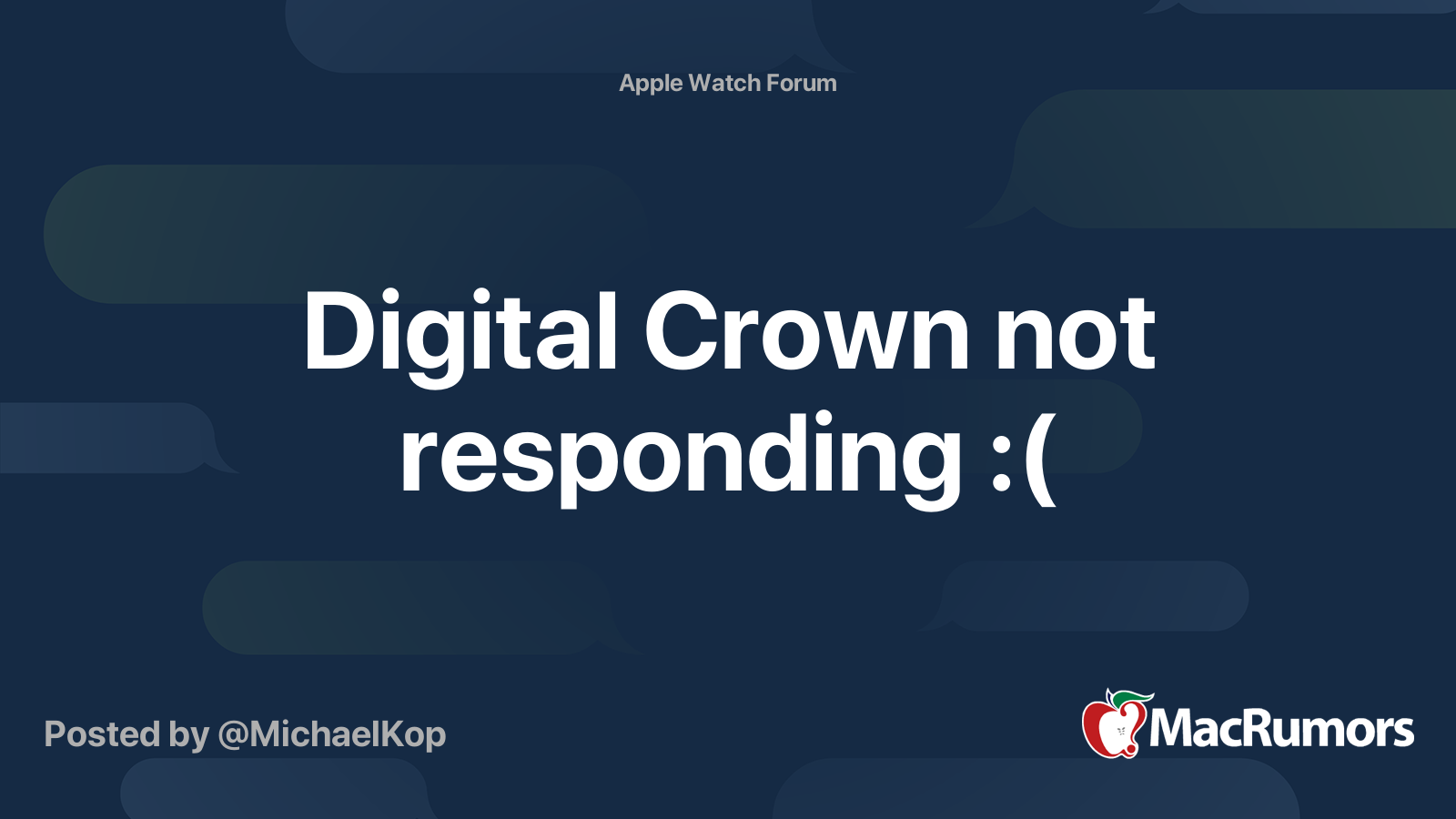 Digital Crown not responding :( | MacRumors Forums