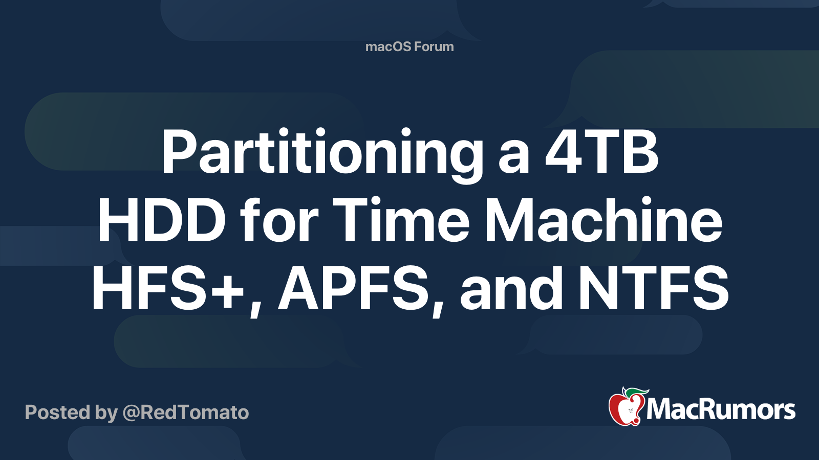 Partitioning A 4TB HDD For Time Machine HFS APFS And NTFS