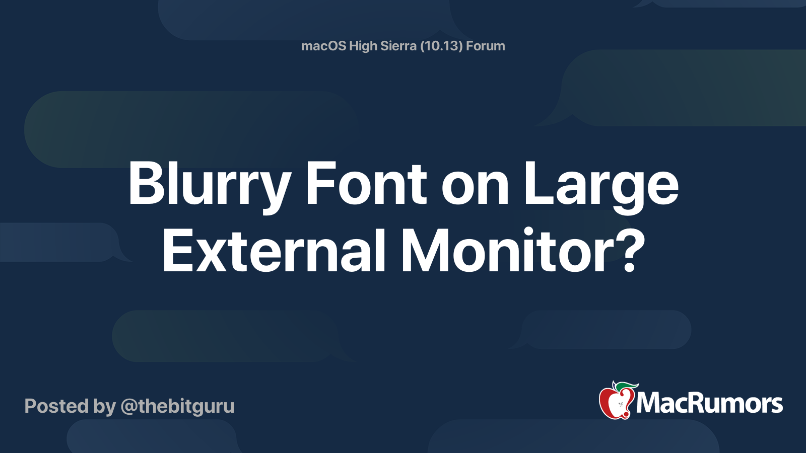 Blurry Font on Large External Monitor? MacRumors Forums