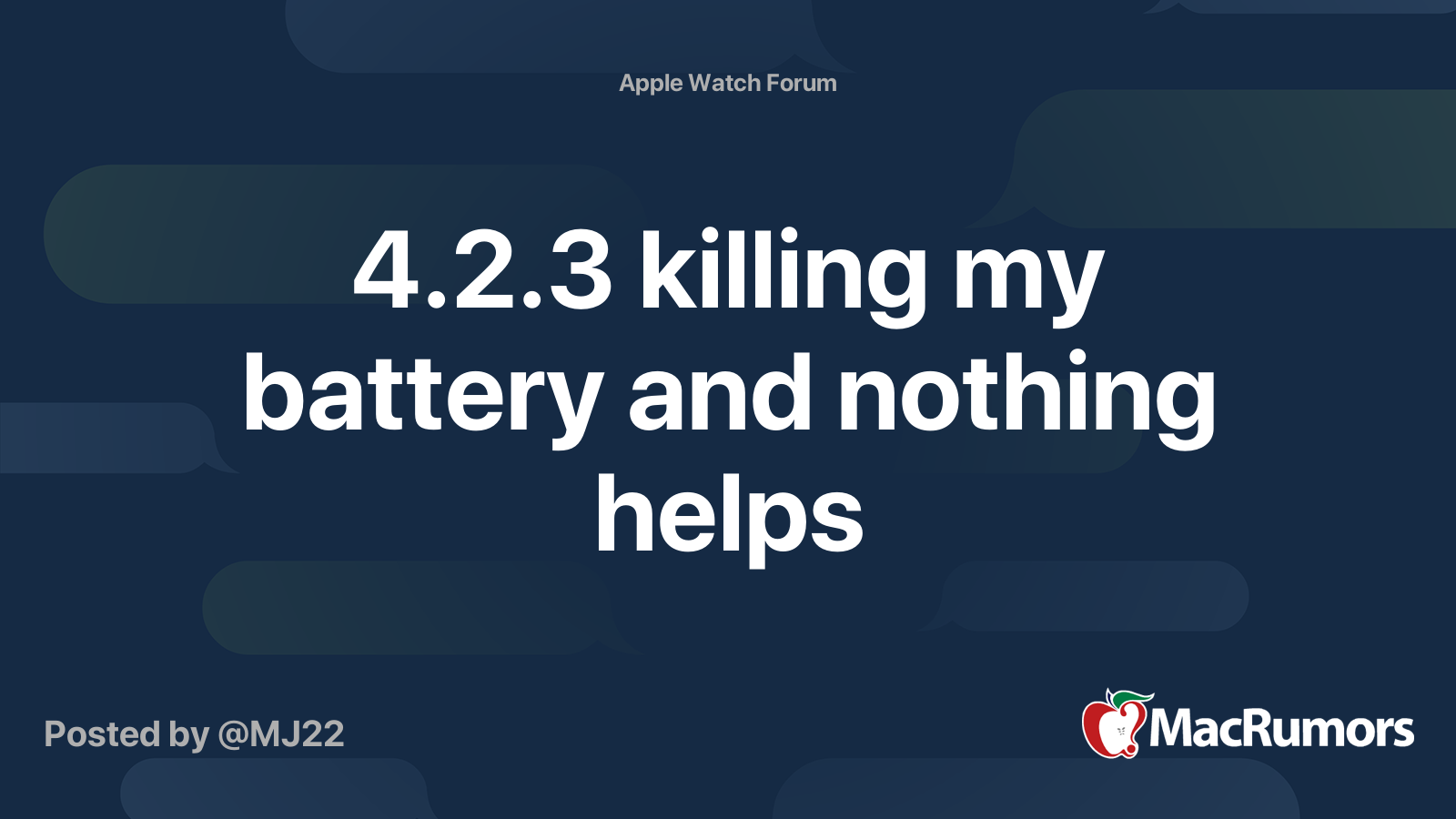 4.2.3 killing my battery and nothing helps MacRumors Forums