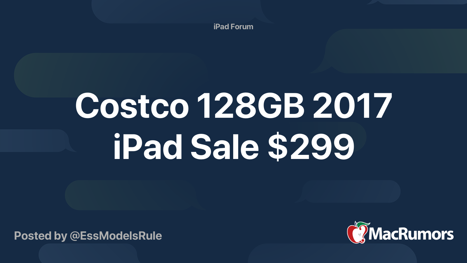 Costco 128GB 2017 iPad Sale 299 MacRumors Forums