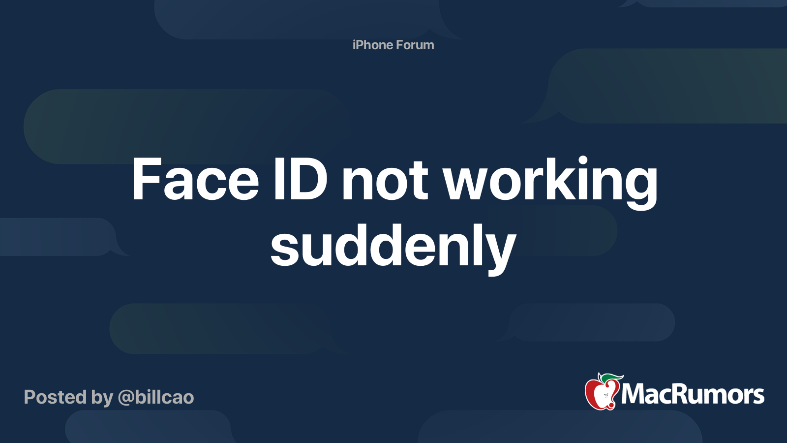 my face id suddenly doesn't work