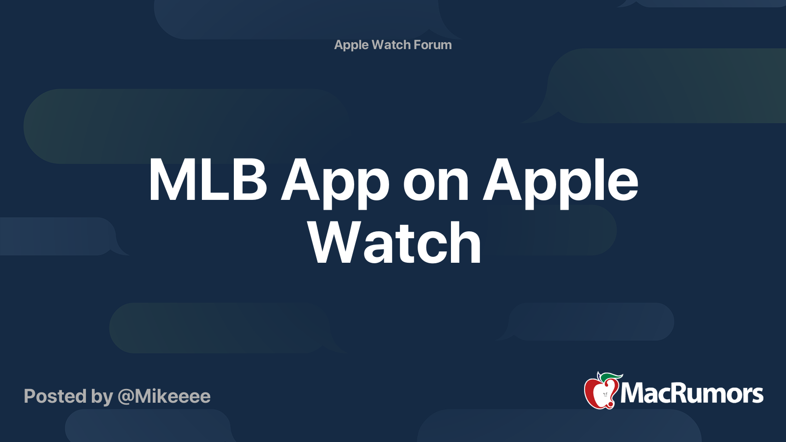 MLB App on Apple Watch MacRumors Forums