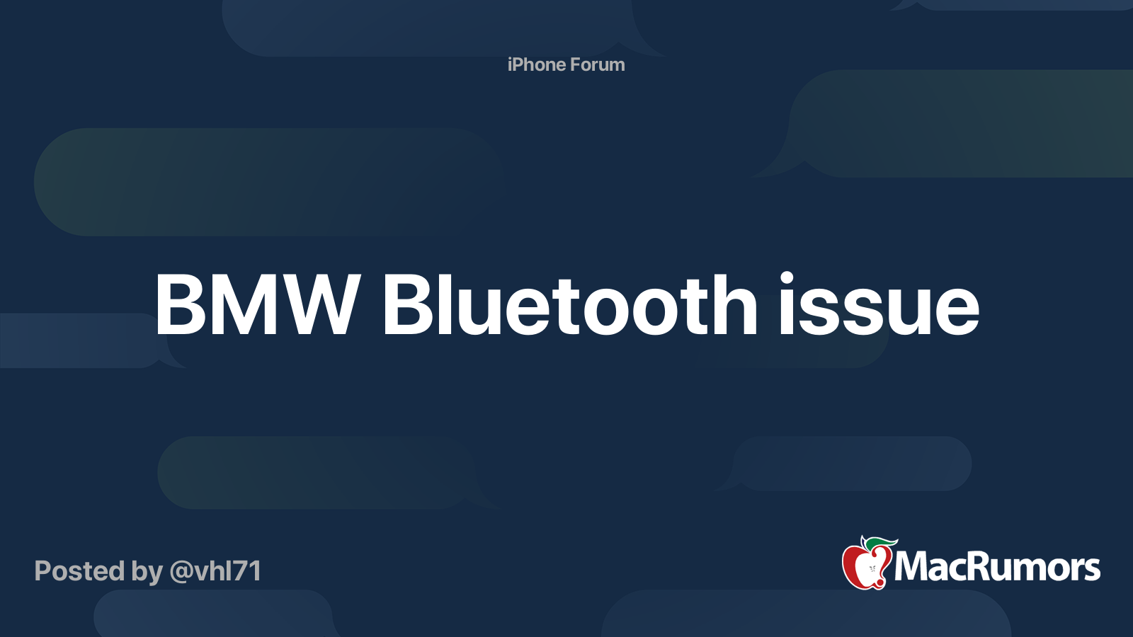 BMW Bluetooth issue MacRumors Forums