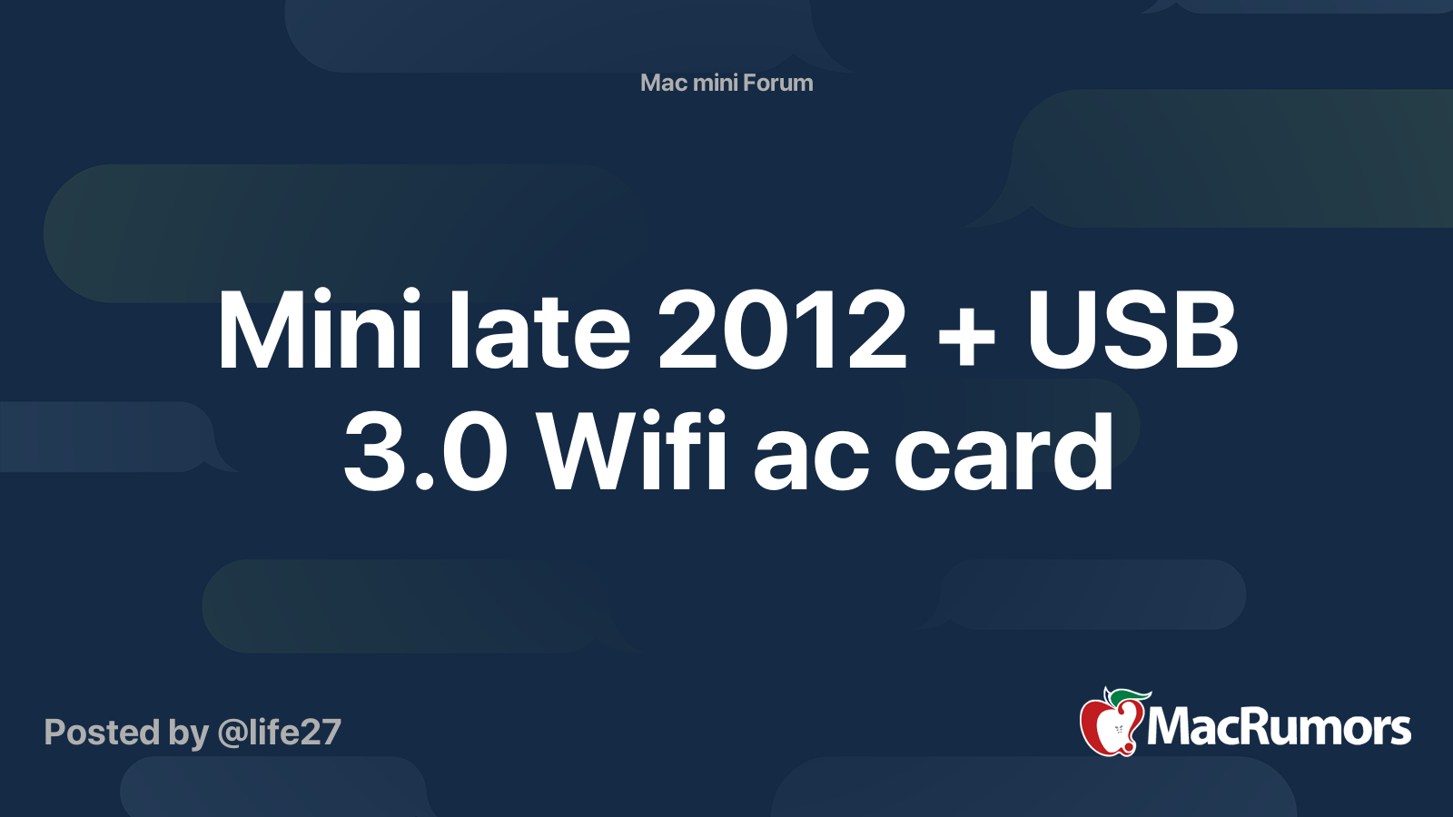 Mini 2012 + USB 3.0 Wifi ac card MacRumors