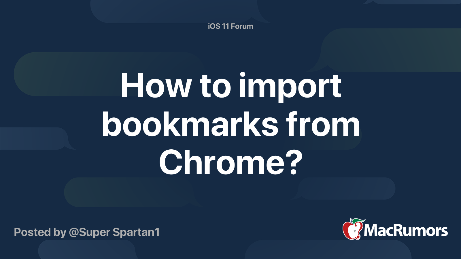 How To Import Bookmarks From Chrome MacRumors Forums
