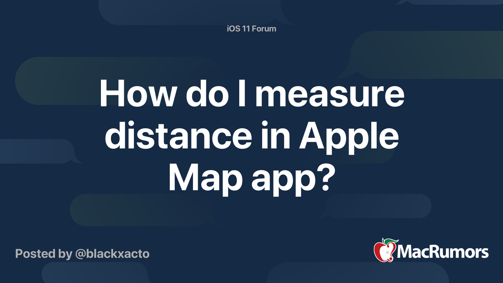 How do I measure distance in Apple Map app? | MacRumors Forums