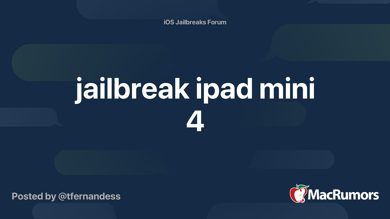 jailbreak ipad mini 4 | MacRumors Forums