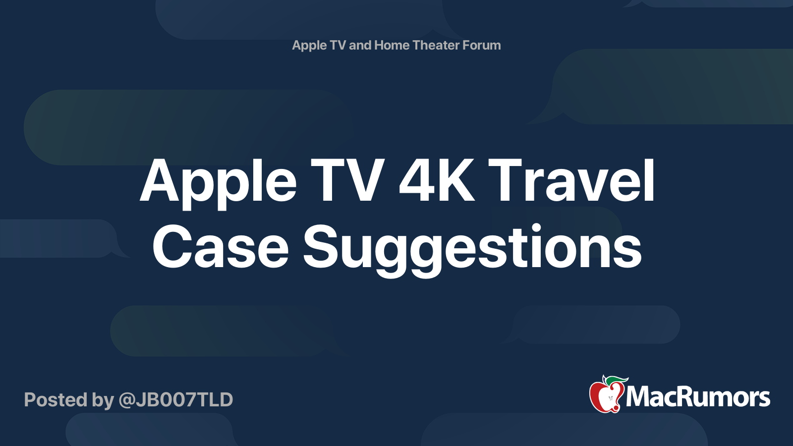 Apple TV 4K Travel Case Suggestions MacRumors Forums