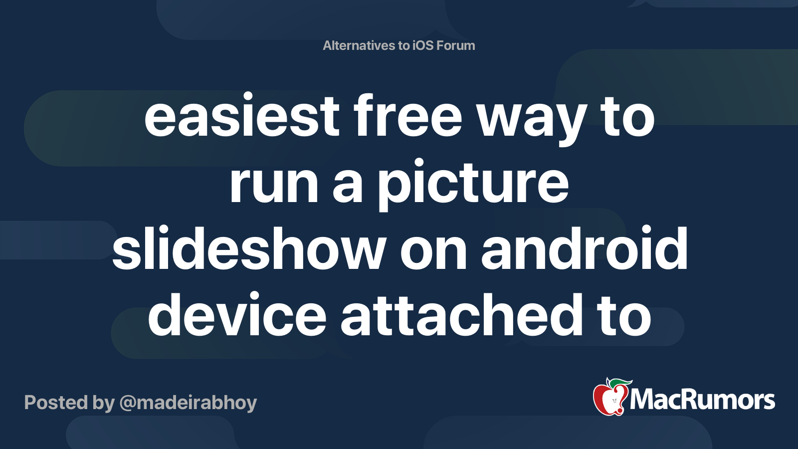 easiest free way to run a picture slideshow on android device attached