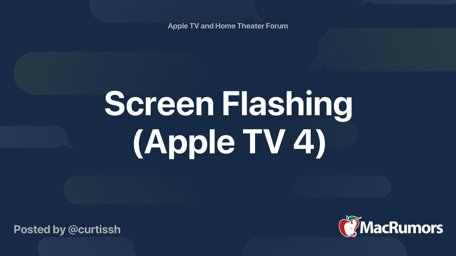 Screen Flashing (Apple TV 4) MacRumors Forums