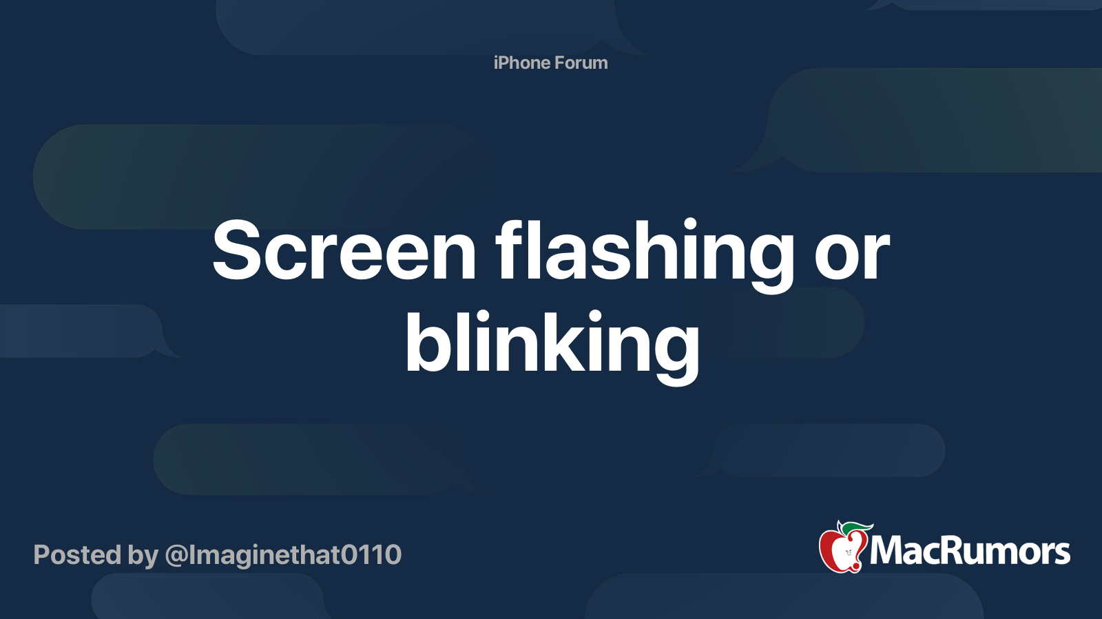 Screen flashing or blinking MacRumors Forums