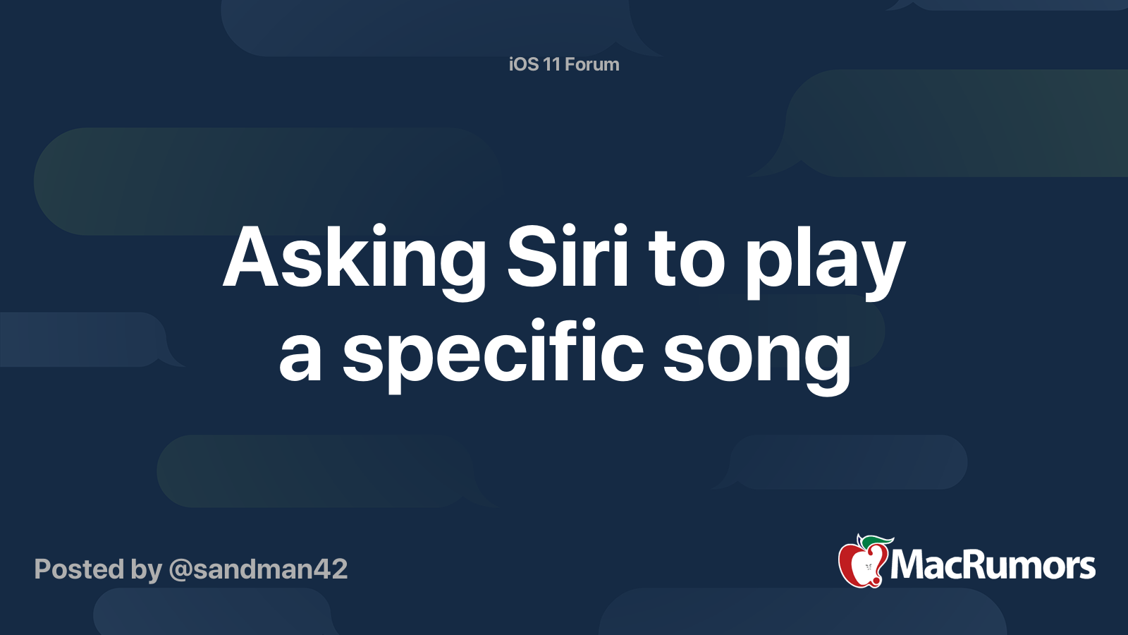 Asking Siri to play a specific song MacRumors Forums