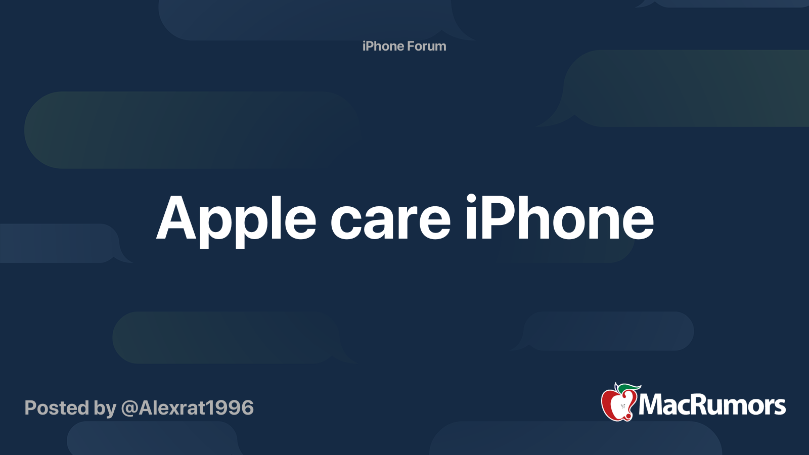 Apple care iPhone MacRumors Forums