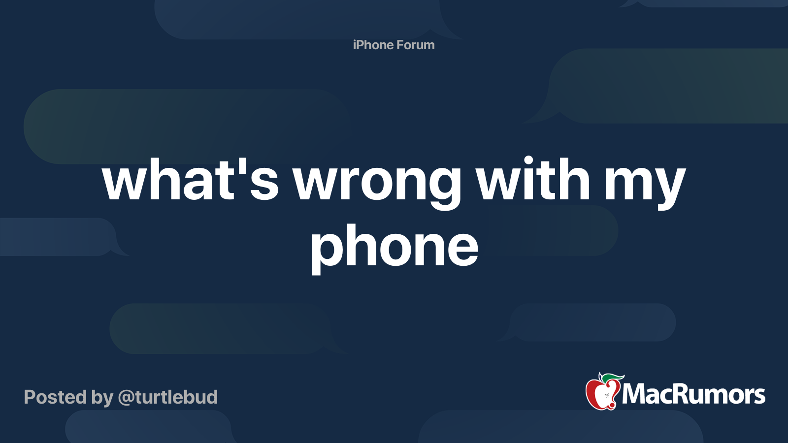 what's wrong with my phone MacRumors Forums