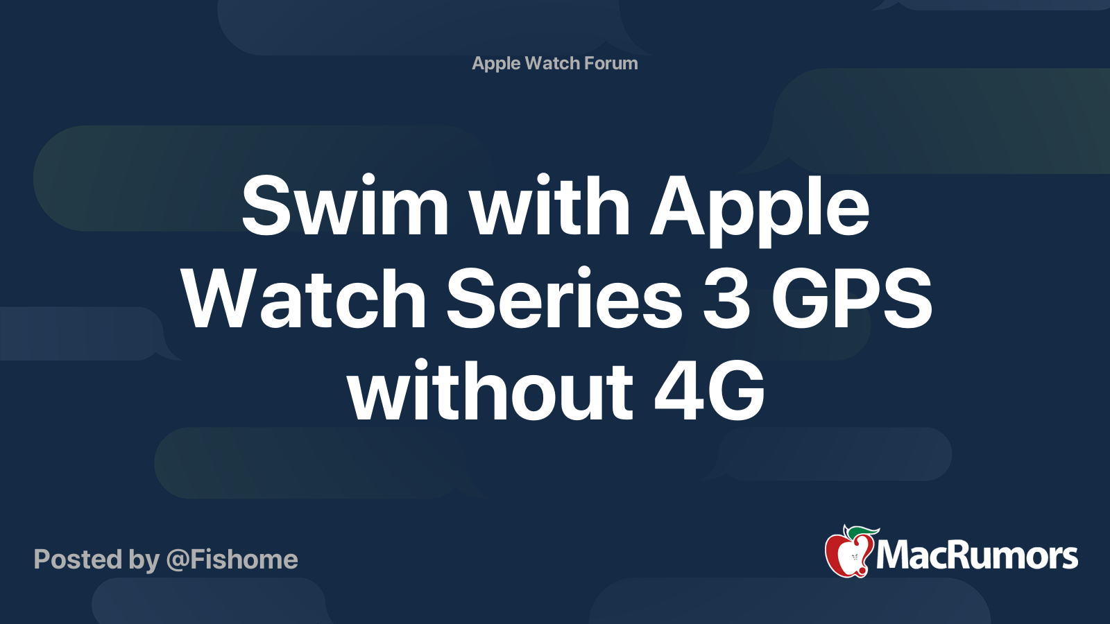 how to swim with apple watch series 3