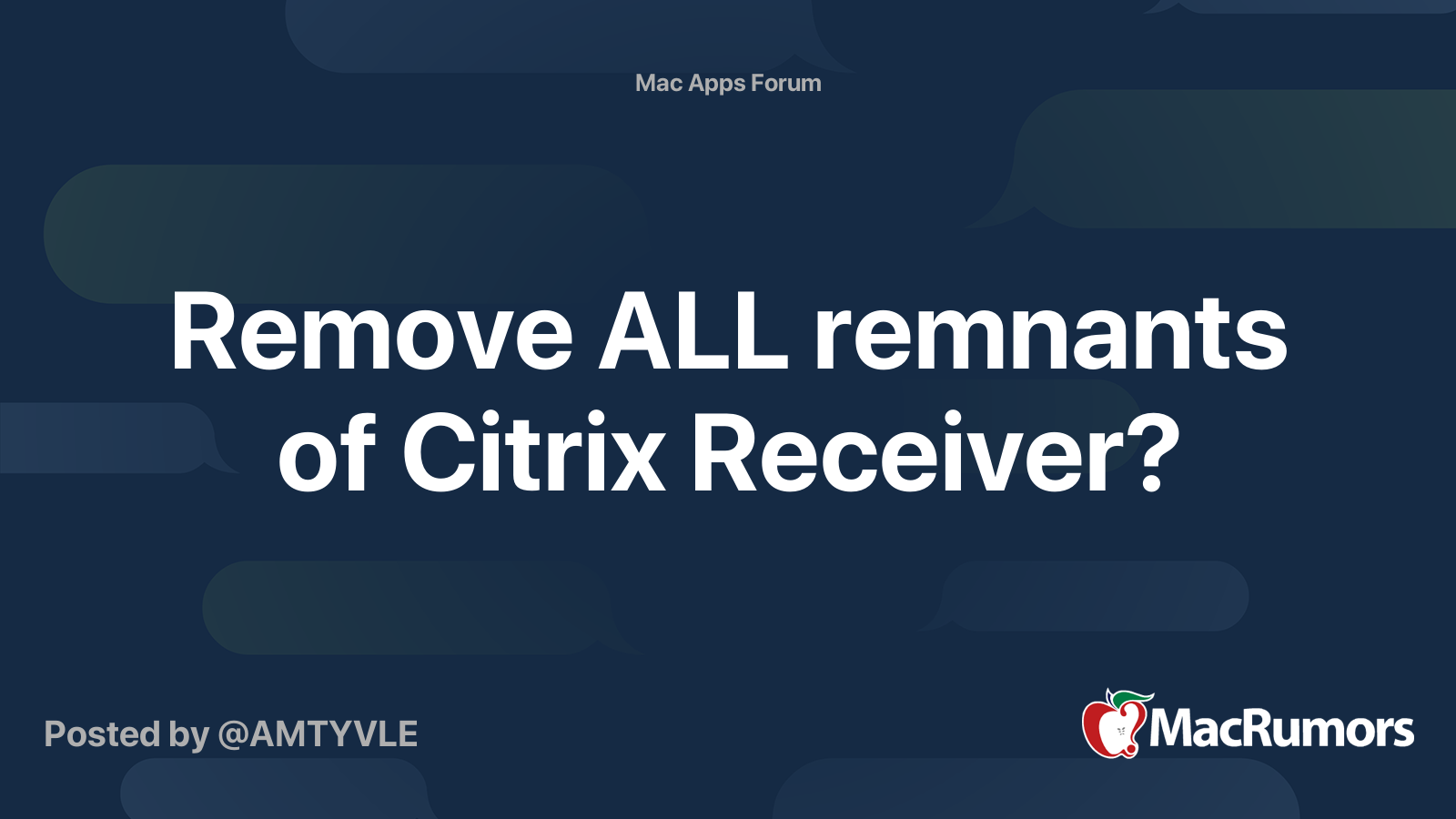 Remove ALL remnants of Citrix Receiver? MacRumors Forums
