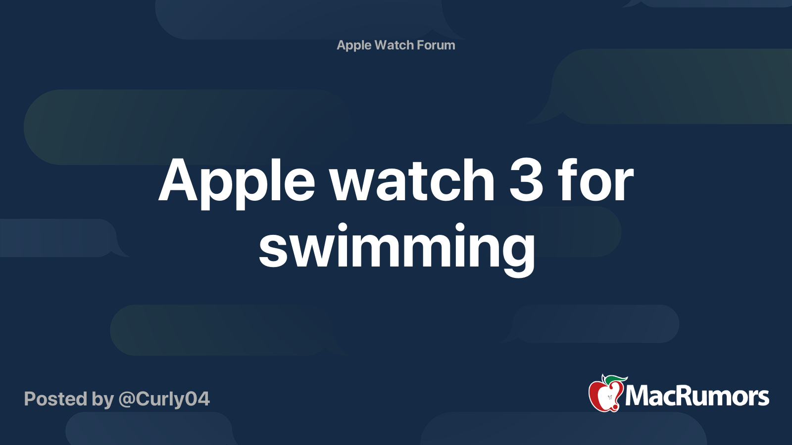 apple watch 3 and swimming