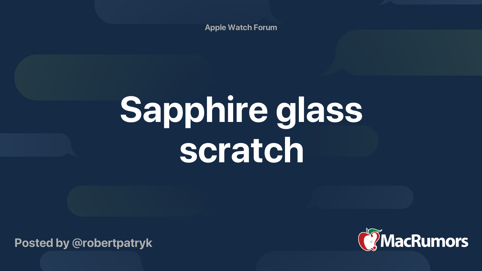 Sapphire glass scratch MacRumors Forums