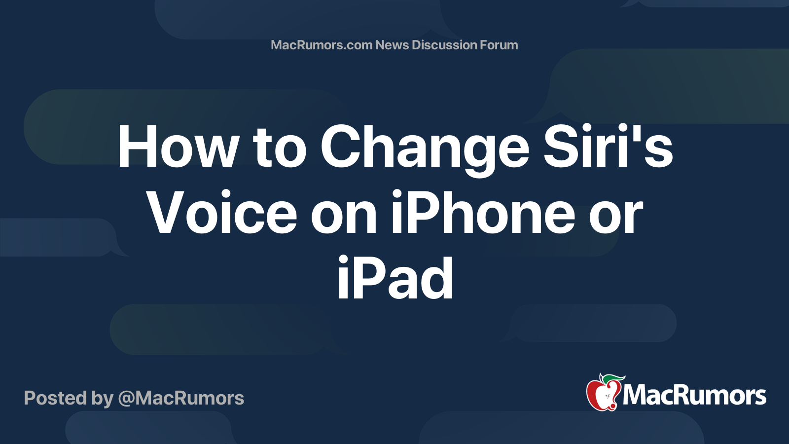 How To Change Siri s Voice On IPhone Or IPad MacRumors Forums