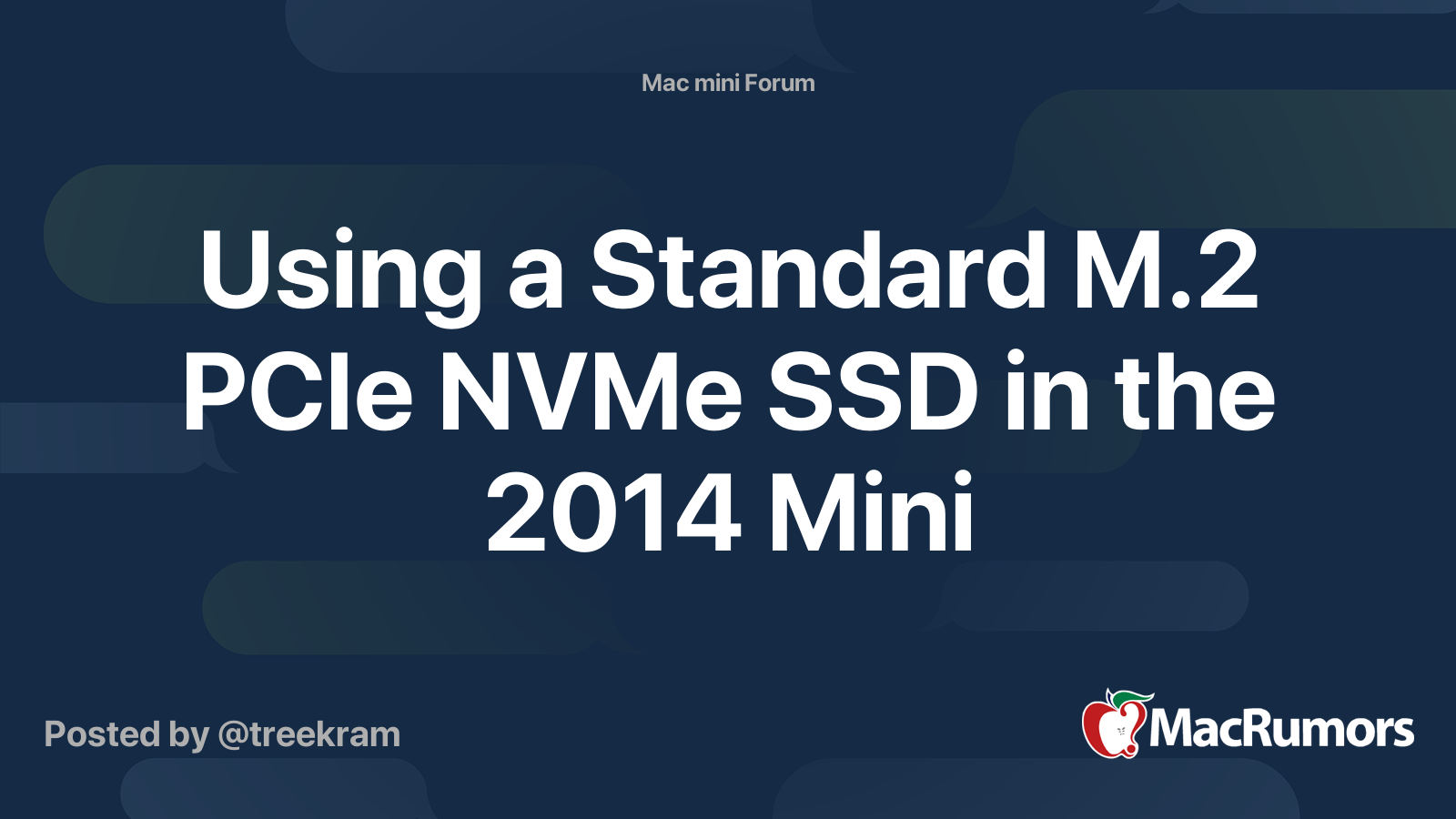 oprejst Helligdom tro Using a Standard M.2 PCIe NVMe SSD in the 2014 Mini | MacRumors Forums