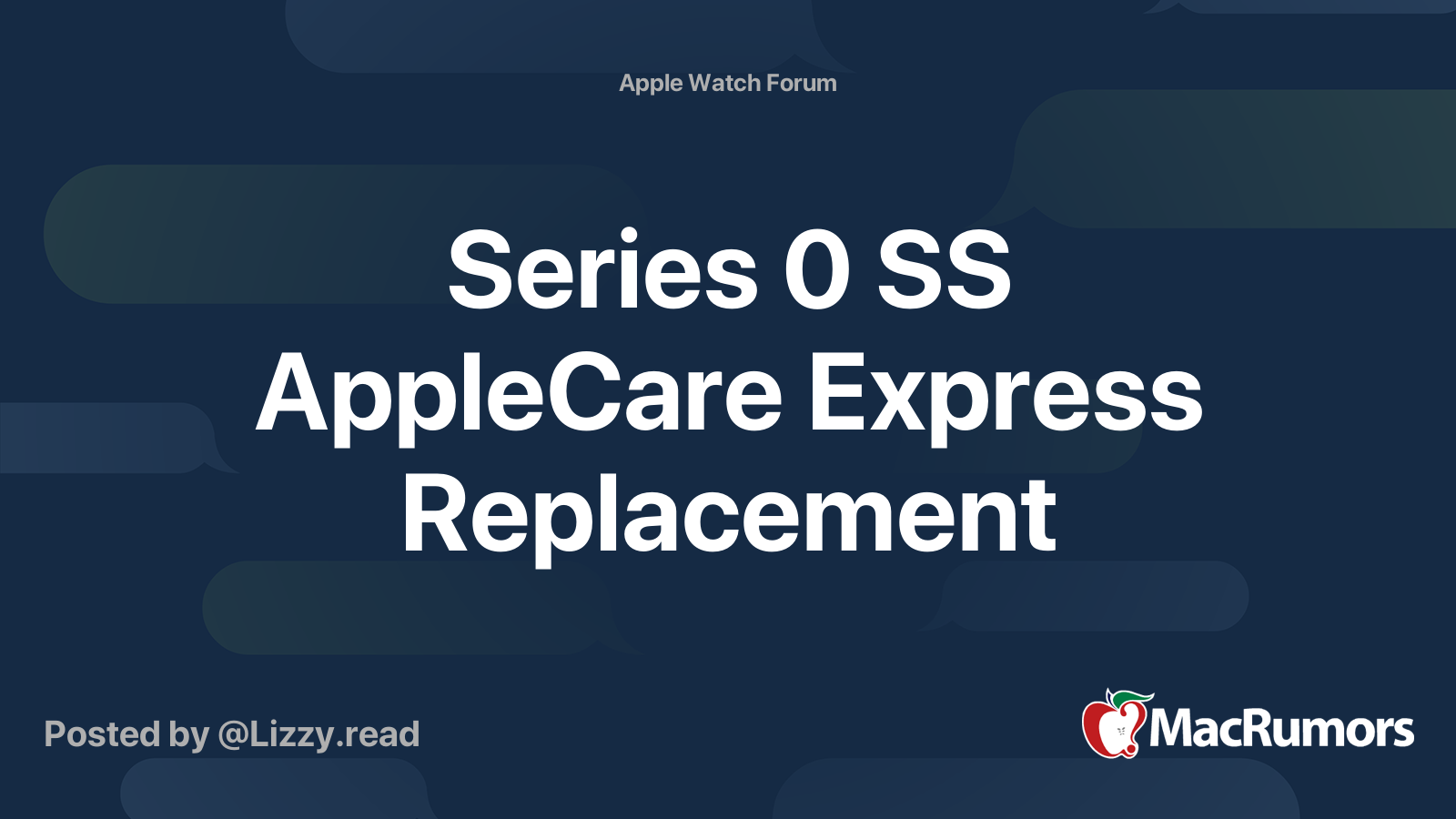 Series 0 SS AppleCare Express Replacement MacRumors Forums