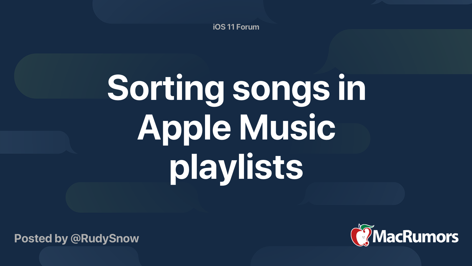 Sorting songs in Apple Music playlists MacRumors Forums