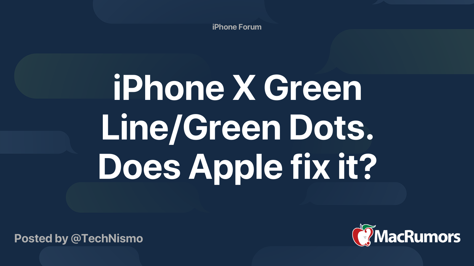 Iphone X Green Line Green Dots Does Apple Fix It Macrumors Forums