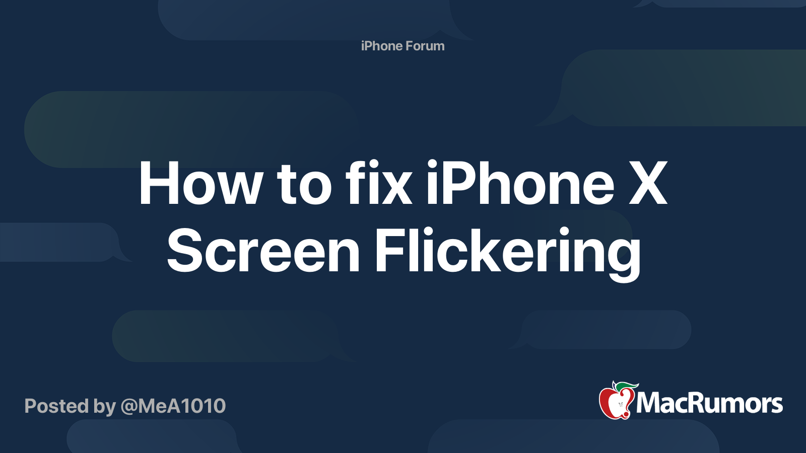 How to fix iPhone X Screen Flickering MacRumors Forums
