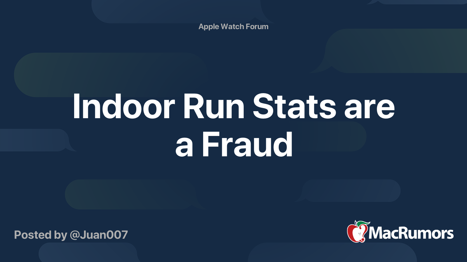 Indoor Run Stats are a Fraud MacRumors Forums